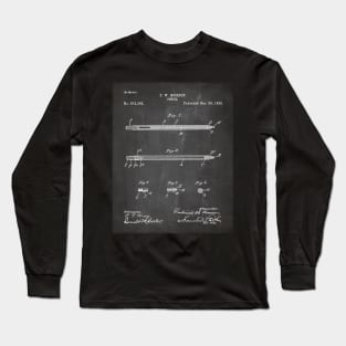 Pencil Patent - Writer Editor Home Office Décor Art - Black Chalkboard Long Sleeve T-Shirt